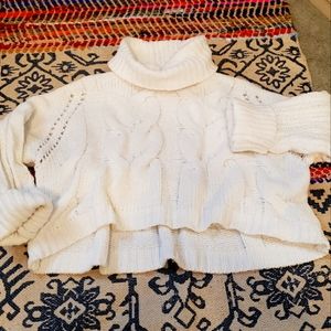 White cropped sweater